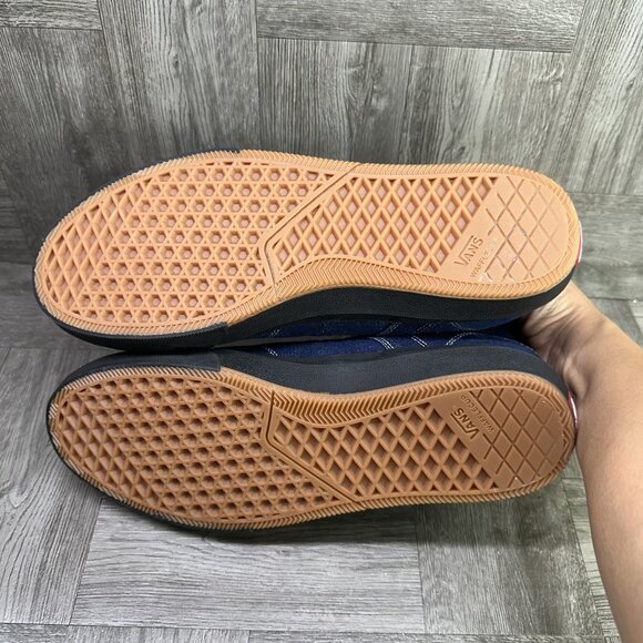 Vans Skate Gilbert Crockett High Men's size 12 Navy Blue White Denim Shoes - Picture 7 of 8